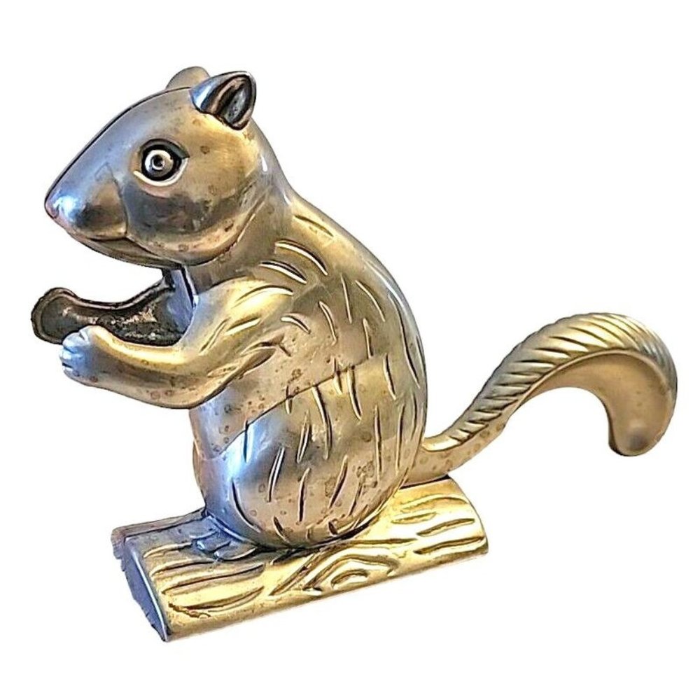Vintage Cast Aluminum Squirrel Nutcracker Nut Cracker Collectible Metal